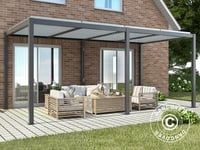 Bioklimatisk pergola Paviljong Trädgårdspaviljong San Pablo, 3x5,8m, Svart/Vit