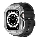 Kingxbar Apple Watch SE/6/5/4 (44mm) Armband CYF140 2in1 Rugged - Silver - TheMobileStore Apple Watch 44 mm tillbehör