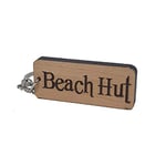 Beach Hut Engraved Wooden Keyring Keychain Key Ring Tag