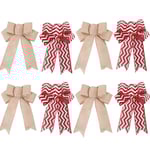 Paket med 8 Stora Röda Julkulor 24 x 18 cm, Jute & Julband | Stora Julkulor Röda Julkulor för Julgran