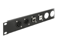Delock D-Type Module 3.5 mm 3 pin stereo jack to solder connector - Modulkontaktplatta med insnäppsfästen - kan monteras på panel - minihörlurskontakt, stereo 3,5 mm - svart