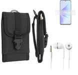 For Oppo A57s + EARPHONES Belt bag outdoor pouch Holster case protection sleeve