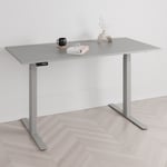 Höj och sänkbart skrivbord PREMIUM, 2 motorer, digital, grått stativ, grå bordsskiva 180x80 cm