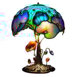 Målade glas svamp bordslampor bohemiska harts svamp bordslampa nattlampa för hem och kontor Flower Mushroom Table Lamp