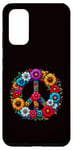 Coque pour Galaxy S20 Signe de la paix coloré fleurs hippie rétro années 60 70 pour femme