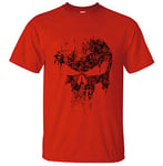 Men's Cotton T-Shirt Skull Crew Neck Short Sleeve Tee Loose Casual T Shirt Fashion Menswear Top