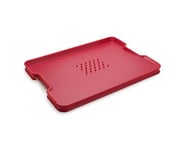 Joseph Joseph Cut&Carve Plus - Non-Slip, Multi-Function, Double-Sided Chopping Board for Food Preparation and Carving- Dishwasher Safe, Large – Red