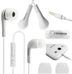 White Handsfree Headphones Earphones Earbud with Mic-EHS64AVFWE For Samsung.