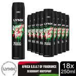 Lynx XXL Deodorant Bodyspray Africa 48H The G.O.A.T. of Fragrance 250ml, 18pk