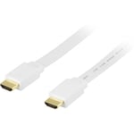 DELTACO Deltaco Hdmi-kabel, 1080p, Flat, Vit, 1m