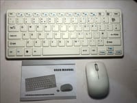 White Wireless MINI Keyboard and Mouse for Apple Mac Mini MD387B/A Desktop