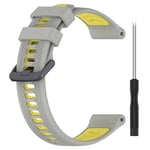 Garmin EPIX gen2 / Fenix 7 - Silikon armband 22 mm Längd 126mm+91mm Grå/Gul