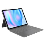 Logitech Combo Touch iPad Air 13-inch (M2)(2024) Keyboard Case - Detachable Backlit Keyboard with Kickstand, Comfortable Typing, Multi-use Mode, QWERTY UK English Layout - Grey
