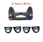 2Pairs Cat Paw Custom Design Silicon Trigger Buttons Sticker W/ Adhensive for PS4 Controller L2 R2 Button Cover (White)