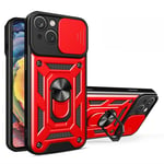 SKALO iPhone 15 Armor hybridi metallirengas kameran liukusäädin - - Punainen