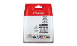 Multipack de cartouches d'encre pigmentée Canon PGI-580 XL Noir/CLI-581 Noir, Cyan, Magenta, Jaune