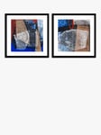 John Lewis Natasha Barnes 'New Forms' Framed Print & Mount, Set of 2, 61.5 x 61.5cm, Blue