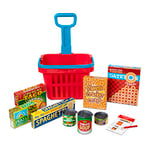 Melissa & Doug Fill & Roll Grocery Basket Play Set, Play Food, Durable Construction, 11 Pieces