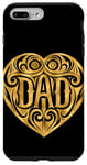 Coque pour iPhone 7 Plus/8 Plus Dad Coeur Amour Doré Fête des Pères Père Papa