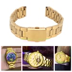 Rostfritt stål klockarmband Snabbkoppling Dubbellås Spänne Ersättning Metall Klockarmband Rem för Män Kvinnor Guld 18mm/0.71in