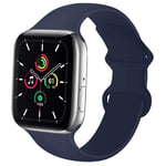 Lerxiuer Watch Strap 38mm 42mm 40mm 44mm 41mm 45mm Soft Silicone Band Replacement Wrist Strap Compatible with Apple Watch Series 7 6 SE Series 5 4 3 2,Midnight blue 38/40/41mm-M/L