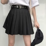 CIDCIJN Women Pleated Skirts, Women Solid Pleated A-Line Sweet Kawaii Skirt,Casual Harajuku High Waist Mini Vintage Vogue Lady Above Knee Skirt,L