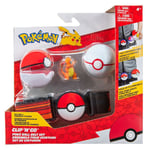ClipNGo Pokéball Pokémon Starter Pack Ceinture 2 Pokéball + Figurine Salamèche