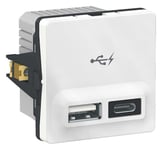 LK Fuga USB-lader A+C max. 2,4A