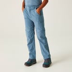 Regatta Kids Water-repellent Highton Stretch Zip Off Walking Trousers Coronet Blue, Size: 7-8yrs
