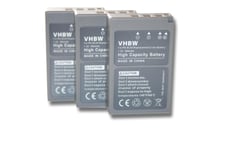 vhbw 3x Batteries compatible avec Olympus Pen E-PL9, E-P7, E-PL7, E-PL6, E-PM1, E-PL2, E-PL5 appareil photo, reflex numérique (900mAh, 7,2V, Li-ion)