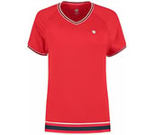 K-Swiss Women's Heritage Sport Tee Tennis Shirt, red, XXS