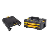 Dewalt DWST1-71229 TSTAK System DW Cart, Yellow/Black, One Size & DeWalt DWST1-70706 T-Stak IV Tool Storage Box with 2-Shallow Drawers, Yellow/Black, 7.01 cm*16.77 cm*12.28 cm