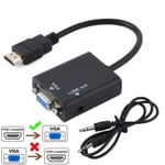 Câble adaptateur HDMI vers VGA, 1080P, pour PS4, ordinateur, même écran, câble Audio, Jack, TV Box, affichage