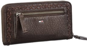 Tommy Jeans Hilfiger Denim Khloe Large Zip Around Wallet, Portefeuille - Marron - Braun (WASHED BROWN 215), 19x11x2 cm (B x H x T)
