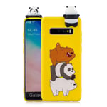 Samsung Galaxy S10 Plus 3D Djur docka fodral - Panda och Björn