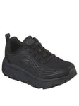 Skechers Haptic Printed Lace Up Max Cushioning Slip Resistant Outsole Trainer Black, Black, Size 3, Women
