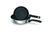 Prestige - 9x Tougher - Frying Pan twin pack -Ultra Durable Stainless Steel - Non-Stick - Induction Suitable - Dishwasher and Oven Safe - 21cm and 29cm set