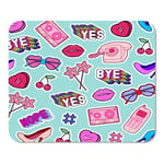 Mousepad Computer Notepad Office Patches Stickers Badges Pins with Cell Phones Heart Shaped Sunglasses Lips Home School Game Player Computer Worker Inch