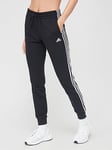 adidas Sportswear Essentials 3-stripes French Terry Cuffed Joggers - Black/White, Black/White, Size 2Xs, Women