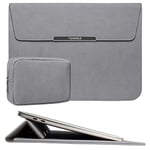 TOWOOZ MacBook Pro 13 Inch Seeve, MacBook Air 2018 Sleeve Compatible with MacBook Pro 13-14 Inch/ 13-13.3 Inch MacBook Air/Dell XPS 13/ Surface Pro X, 13.3 Laptop Sleeve with Storage Pouch (Gray)