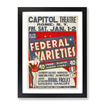 Wpa Federal Varieties No.2 Theatre Poster Vintage Framed Wall Art Print, Ready to Hang Picture for Living Room Bedroom Home Office Décor, Black A3 (34 x 46 cm)