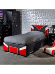 X Rocker Cerberus Bed - Ottoman, Red