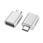 nonda Adaptateur USB C vers USB (Paquet de 2), Adaptateur USB-C vers USB 3.0,Adaptateur USB Type-C vers USB,Adaptateur Thunderbolt 3 vers USB Femelle OTG pour MacBook Pro, Air, iPad Pro 2020 (Argent)