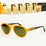 Gianni Versace 1996 Mens Vintage Honey Gold Sunglasses Meander MOD 535 COL 682