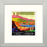 Lumartos, Vintage Poster Kuling_China Contemporary Home Decor Wall Art Print, Matt Silver Frame, 10 x 10 Inches