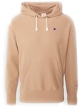 Champion Reverse Weave Hooded Sweat - BEIGM Brown Marl Size: X Large, Colour: BEIGM Brown Marl
