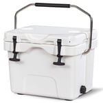 Kylbox med 15 L islåda med handtagsavtappningsplugg & 2 dryckeshållare vita