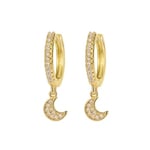 By Sophia Golden Moon Earrings