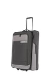 Grande valise de voyage Travelite à 2 roues de 77 cm, durable, VIIA, chariot à bagages souple en matériau recyclé, serrure TSA, 96-107 litres