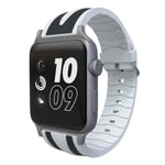 Apple Watch Series 4 44mm dual stripes silicone watch band - Grey / Black